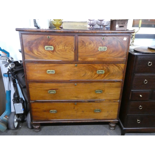 196 - A stunning antique mahogany chest of drawers with Secretaire top drawer, similar to Campaign, in nee... 