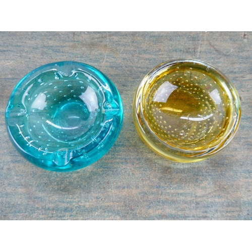 73 - Two small art glass dishes.