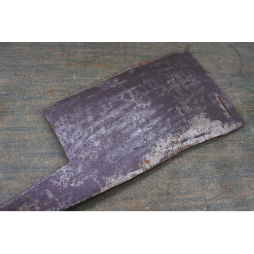 8 - A stunning early wrought iron 'T Collins' blacksmith made meat cleaver.