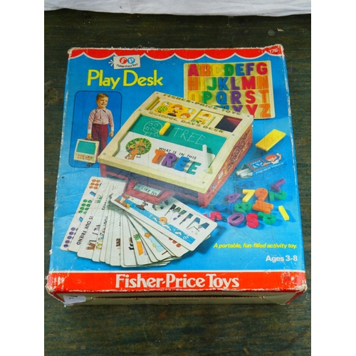 85 - A vintage boxed Fisher Price 'Play Desk'.