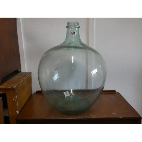 421 - A large vintage glass car buoy/ bottle.