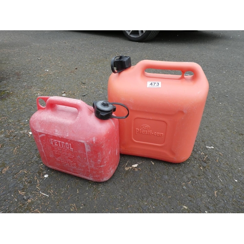 473 - 2 small petrol cans.