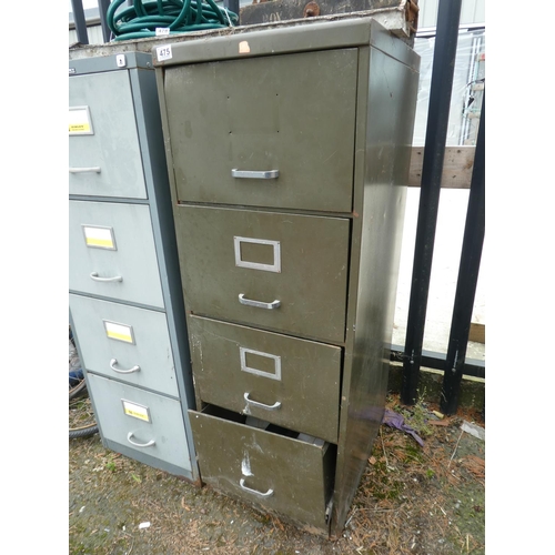 475 - A vintage 4 drawer filing cabinet (a/f)