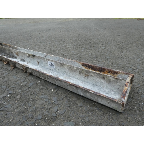 476 - A small metal trough. (Measuring 90cm)