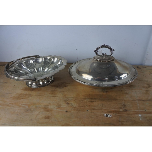 346 - An assortment of silver plated ware etc.