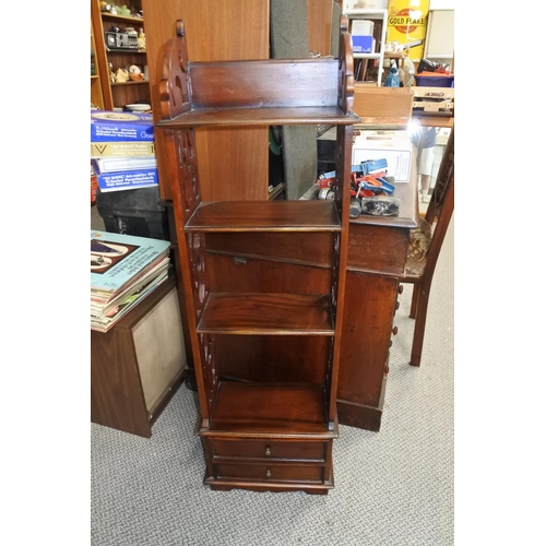 378 - A stunning antique what-not bookcase unit with drawer to base. (Measuring 112cm)