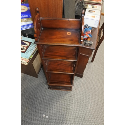 378 - A stunning antique what-not bookcase unit with drawer to base. (Measuring 112cm)