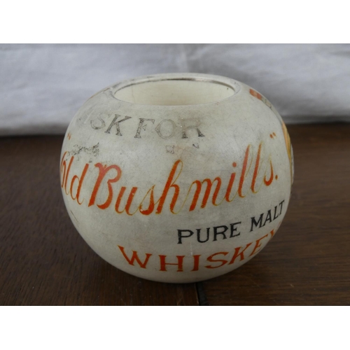 492 - A stunning antique Old Bushmills Whiskey bar top advertising match striker, produced by Shelley.