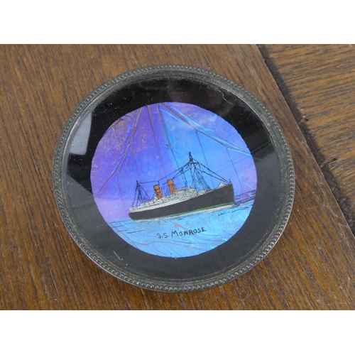 496 - An antique souvenir dish from the S.S Monrose ship.