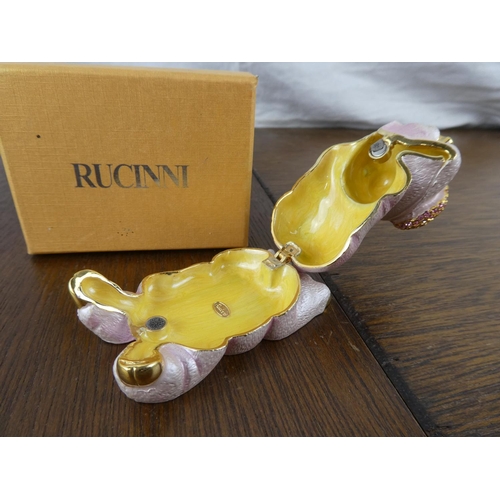 511 - A metal trinket box by Rucinni, modelled as a pig.