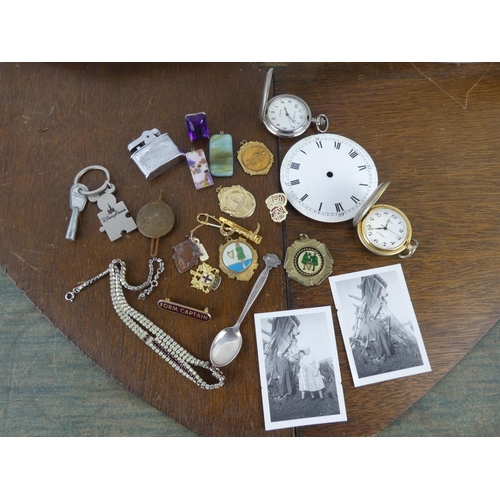 524 - A collection of various items to include pocket watches, fobs & more.