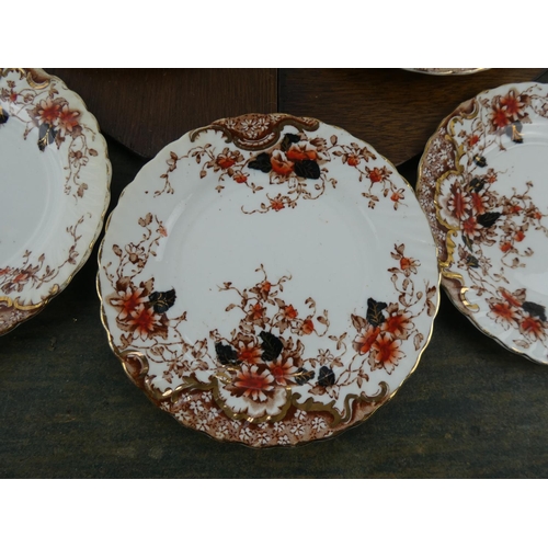 526 - A set of 12 decorative antique side plates.