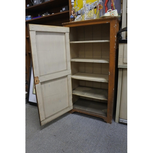 558 - A stunning antique handmade wooden cabinet with shelved interior.