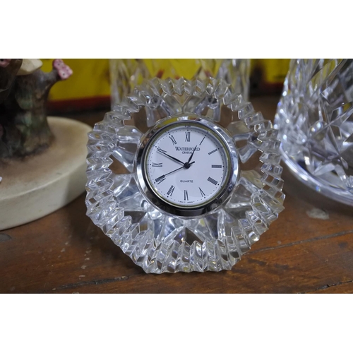 561 - A Waterford Crystal clock.