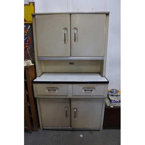 568 - A stunning antique/ vintage pressed aluminium kitchen larder cabinet, produced by Houseproud.