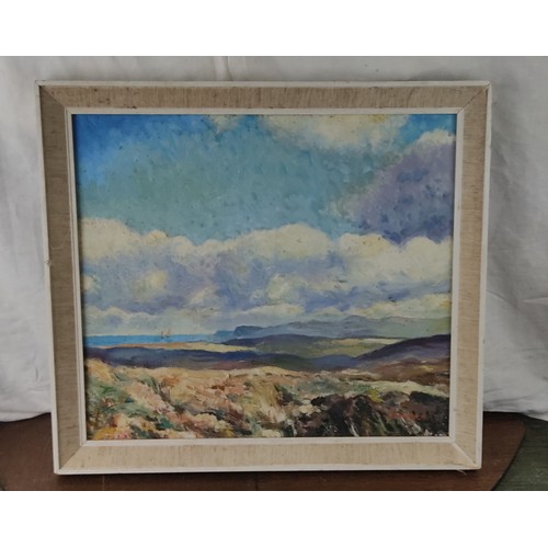 265 - A framed painting of a coastal scene by artist L.E.Naylor.