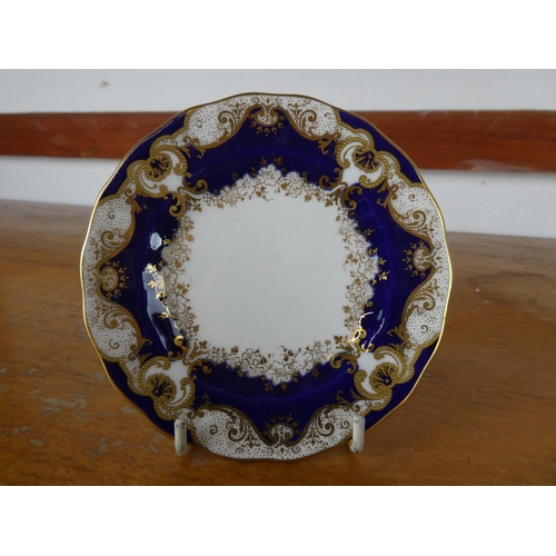 11 - An antique Royal Crown Derby blue and gilt dish.