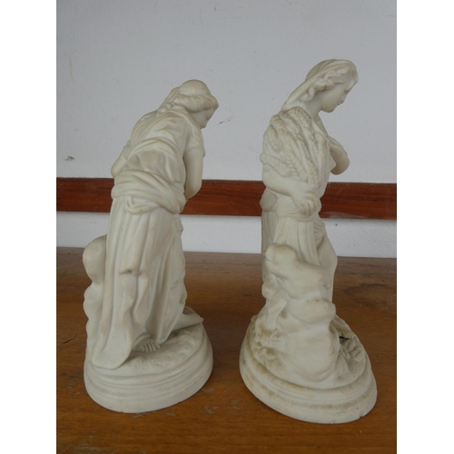 38 - A pair of antique style figurines.