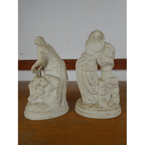 38 - A pair of antique style figurines.