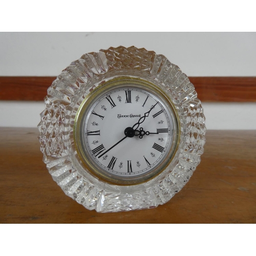 40 - A Tyrone crystal mantle clock.