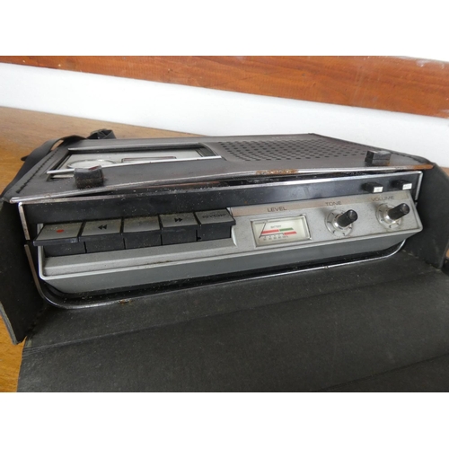 51 - A vintage Philips cassette recorder in case.