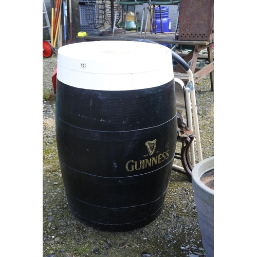101 - A large wooden Guinness barrel, measuring 90cms in height