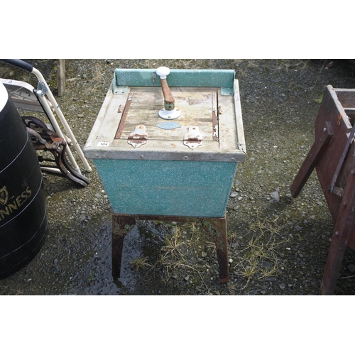 104 - A vintage/ antique washing machine, measuring 54cm(W) x 54cm(D) x 72cm(L).