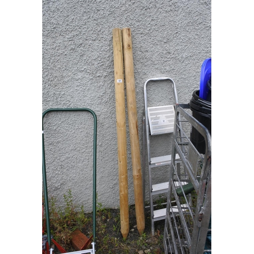 57 - Two wooden fence posts, 180cm roughly.