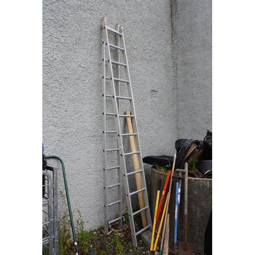 64 - A large ladder, roughly 10ft un-extended.