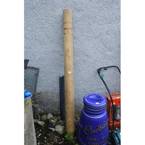 70 - A large wooden post, measuring 7ft roughly.