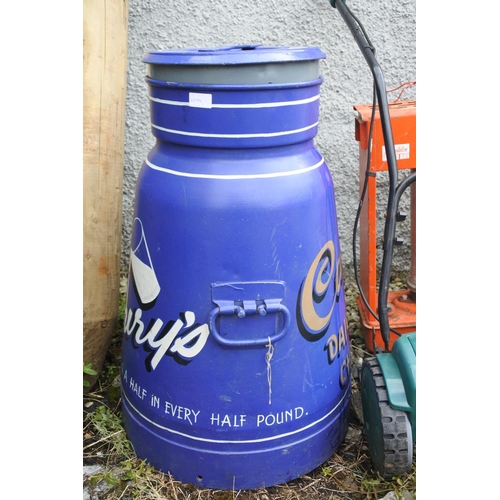 71 - A large hand painted Cadbury Dairy Milk advertising creamery/milk can, measuring 80cms in height.