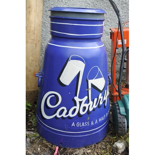 71 - A large hand painted Cadbury Dairy Milk advertising creamery/milk can, measuring 80cms in height.