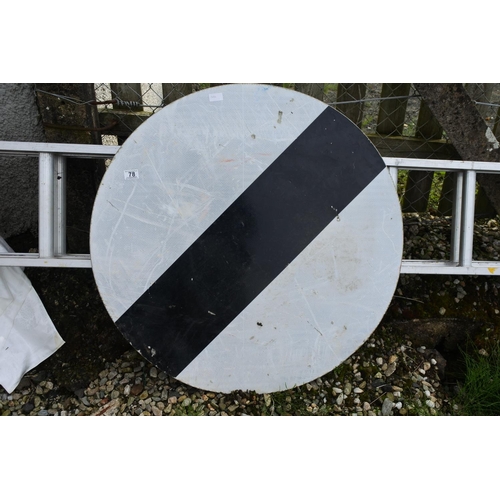 78 - A large street sign, measuring 90cms in diameter.