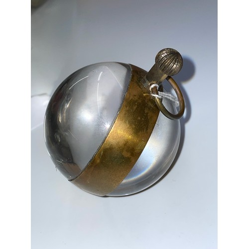 485 - CHINESE ZODIAC GLASS BALL DESK CLOCK