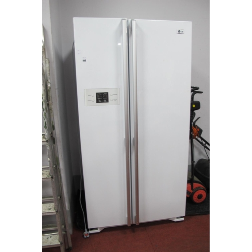 L.G. Large Upright Two Door Fridge/Freezer, 175cm high, 89cm... Barnebys