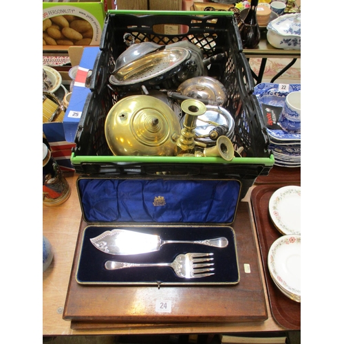 24 - Cases of Fish Cutlery and Fish Services, Silver Plated Items etc