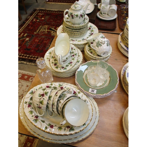 32 - Royal Worcester Bacchanal Dinner Service, 52 pieces, Crystal Liqueur Set and 6 Other Dishes