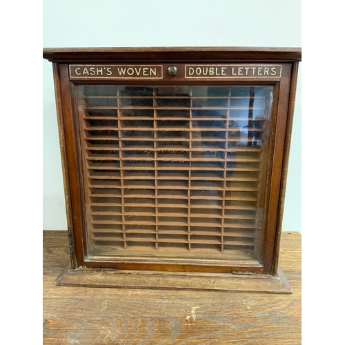 A 19th Century Glazed Haberdashery Cabinet A œcasha S Woven Double Lettersa W 48cm X D 17cm X H