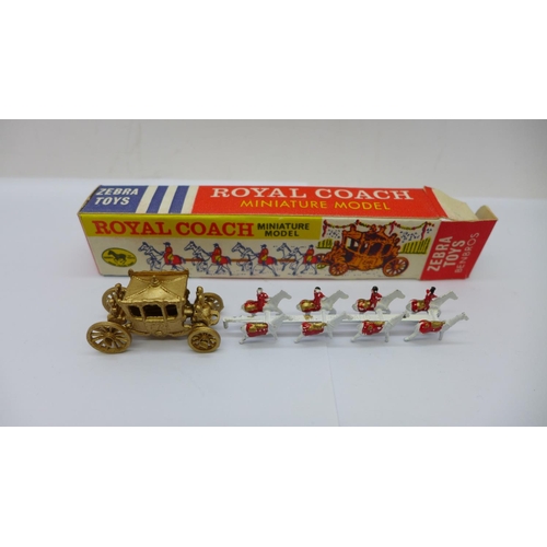 629 - Two Zebra Toys miniature Royal Coach models, boxed