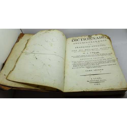 644 - An English-French dictionary, 1792, a/f