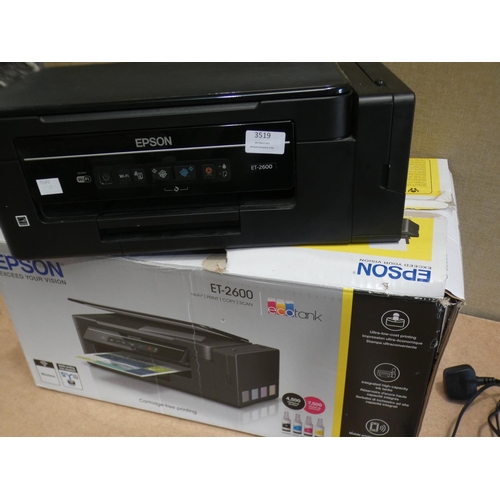 Epson Ecotank Et-2600 Printer, Rrp £114.99 + Vat (217-246) * This lot is  subject to VAT