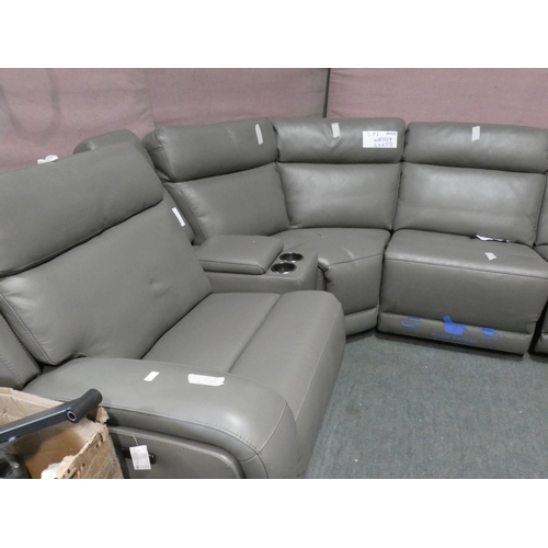 3287 - Grey Paisley Leather Sectional Power Recliner, RRP £1660 + VAT (219-120) * This lot is subject to VA... 