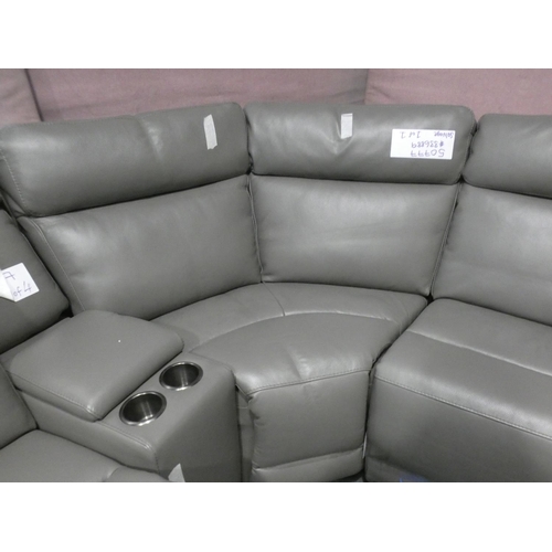 3287 - Grey Paisley Leather Sectional Power Recliner, RRP £1660 + VAT (219-120) * This lot is subject to VA... 