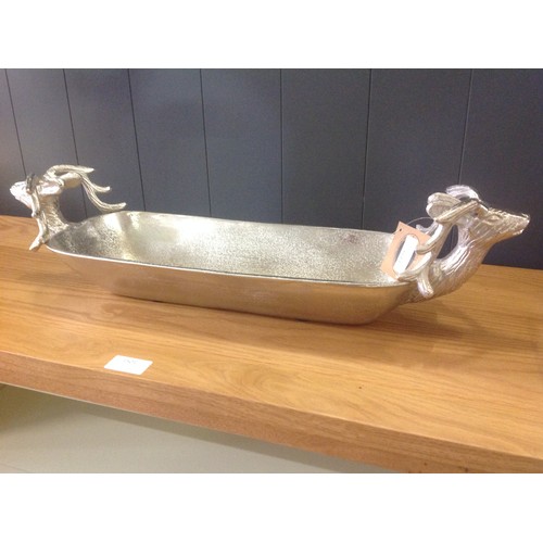 1322 - A silver deer display tray, 57cm x 17cm (2152522)   #