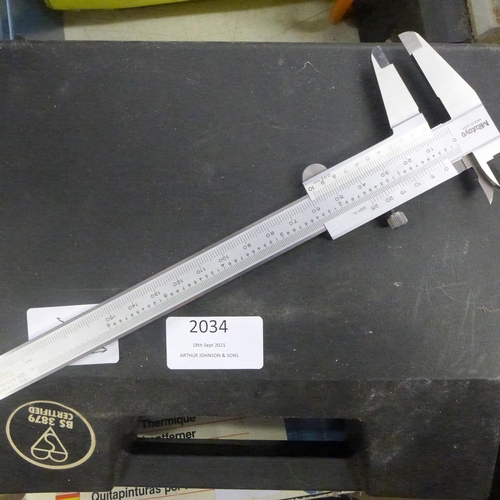 2034 - Mitutoyo micrometer plus blow torch & heat gun - W - boxed