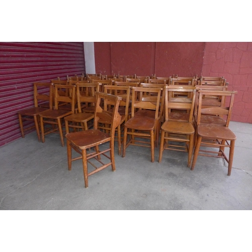 121f - Forty-two beech chapel chairs