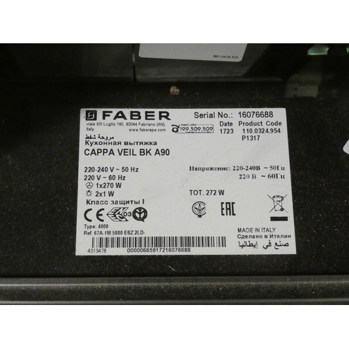 3042 - Faber Veil Wall-mounted Cooker Hood ( H573xW898xD361) - model:- 335.0572.110, RRP £1082.50 inc. VAT ... 