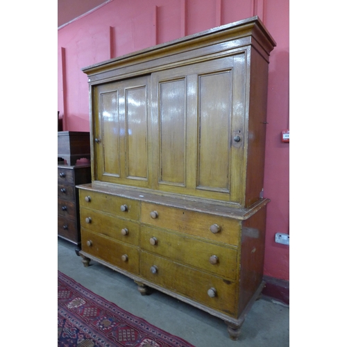 1 - A Victorian scumbled pine housekeepers cupboard