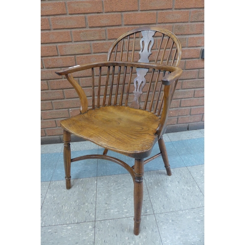 2 - A 19th Century elm and yew Windsor chair