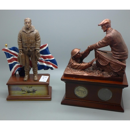 603 - A Danbury Mint The Miracle of Dunkirk figure, with certificate and The Bradford Exchange Battle of B... 